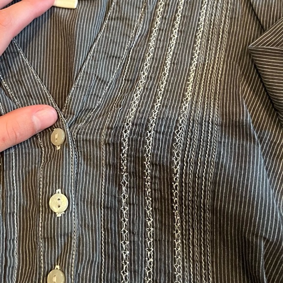 Converse One Star Pin Striped Blouse Top - Picture 2 of 3